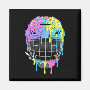 Imán Casco de Hockey Helado Goteo Para Niño Jugador de