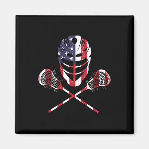 Imán Casco de Lax Lacrosse Bandera Americana 4 de Julio