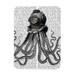Imán Casco de Octopus y Buceo