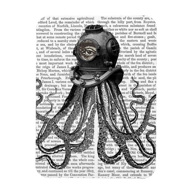 Imán Casco de Octopus y Buceo (Vertical)