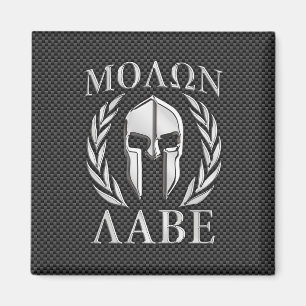 Imán Casco espartano del cromo de Molon Labe en fibra