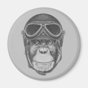 Imán Casco Vintage Chimpanzee