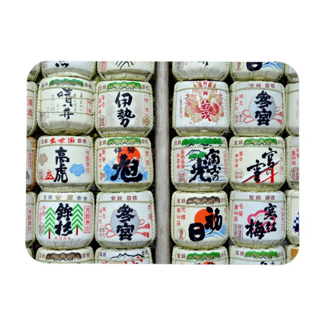 Imán Cascos de sake del santuario de Ise, Japón (Horizontal)