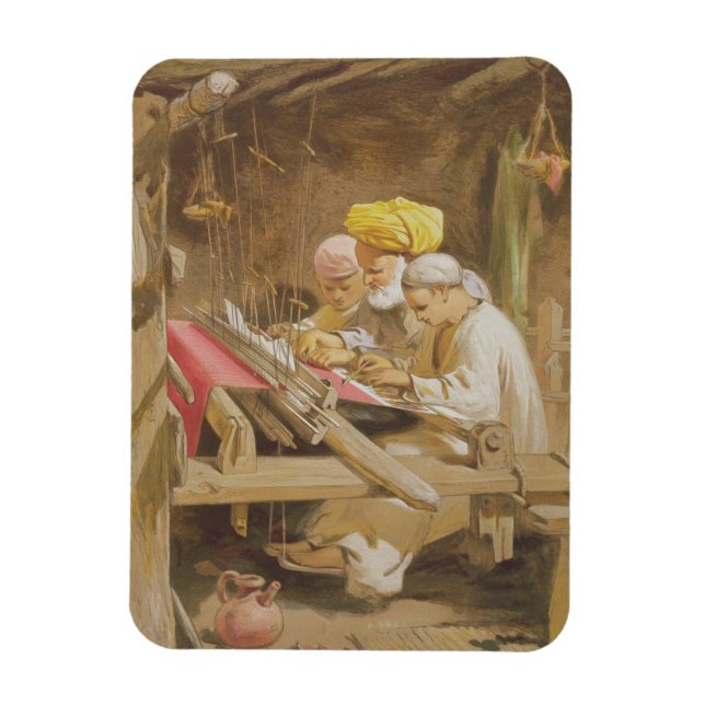 Imán Cashmere Shawls: tejiendo, 1863 (cromolitho) (Vertical)