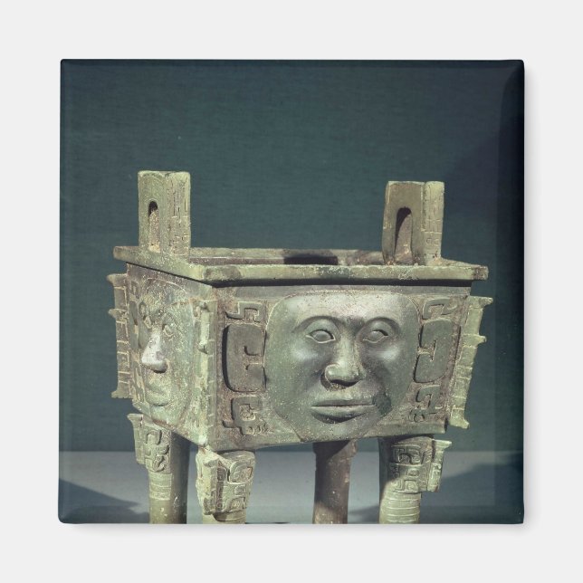 Imán Casilla rectangular de 'ting' con caras humanas (Frente)