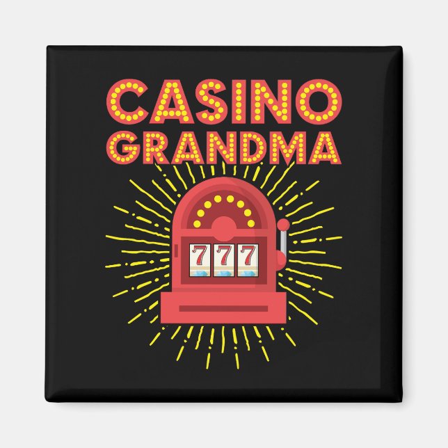 Imán Casino Grandma Gambling Granny (Frente)
