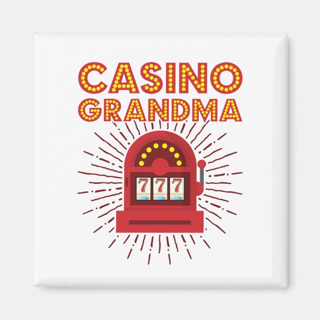 Imán Casino Grandma Slot Machine Gambling Abuela (Frente)