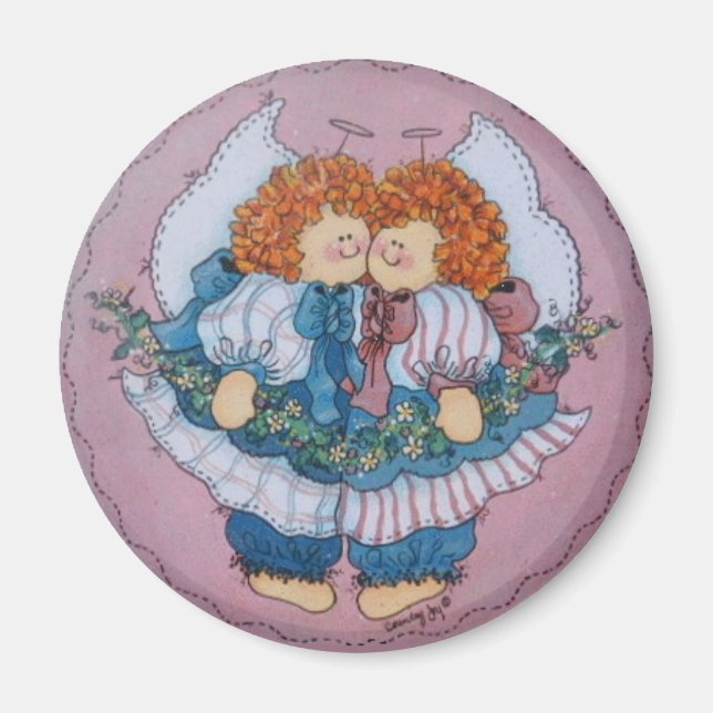 Imán Cassie y Clarissa Twins Angel Magnet (Frente)