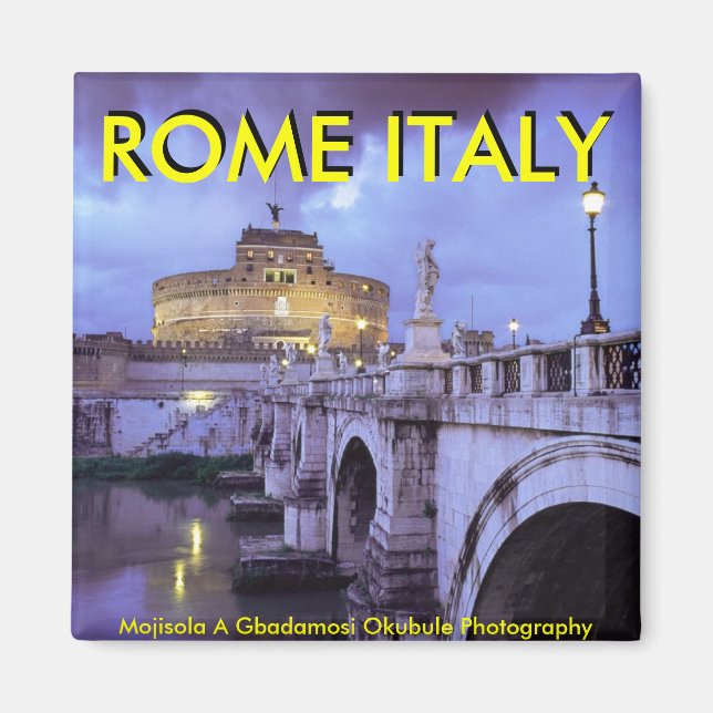 Imán Castel Sant'Angelo y Puente, Roma, Italia (Frente)