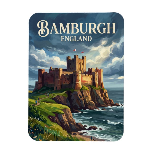 Imán Castillo de Bamburgh Inglaterra (Vertical)