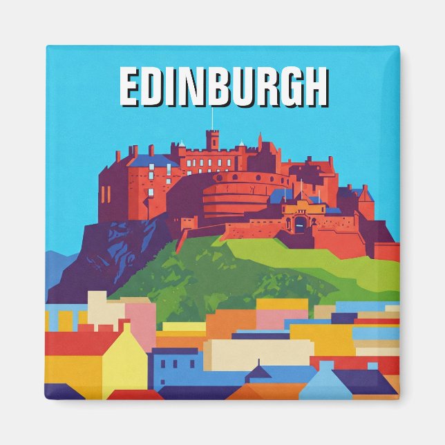 Imán Castillo de Edimburgo en Escocia Resumen Arte (Frente)