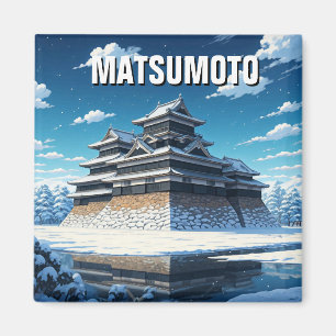 Imán Castillo de Matsumoto Invierno de Japón