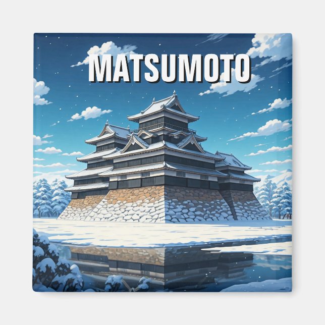 Imán Castillo de Matsumoto Invierno de Japón (Frente)