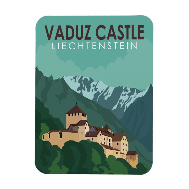 Imán Castillo de Vaduz Liechtenstein Viaje Arte de époc (Vertical)
