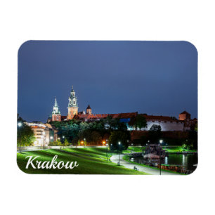 Imán Castillo Wawel de noche en Cracovia, Polonia