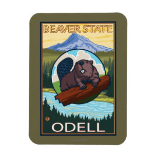 Imán Castor y capilla del Mt. - Odell, Oregon