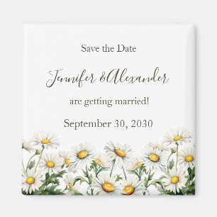Imán Casual Country Wedding Daisy Save the Date