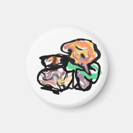 Imán Cat and flowers  fun