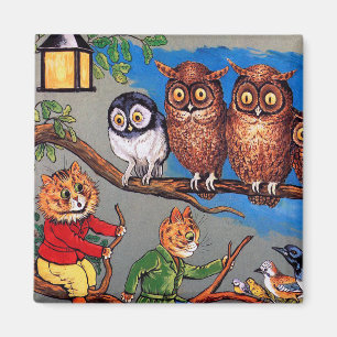 Imán Cat and Owl, Louis Wain