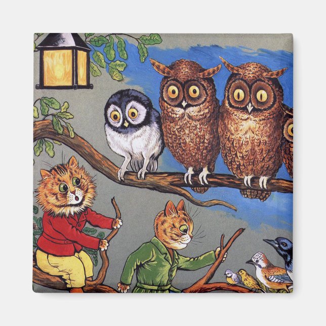 Imán Cat and Owl, Louis Wain (Frente)