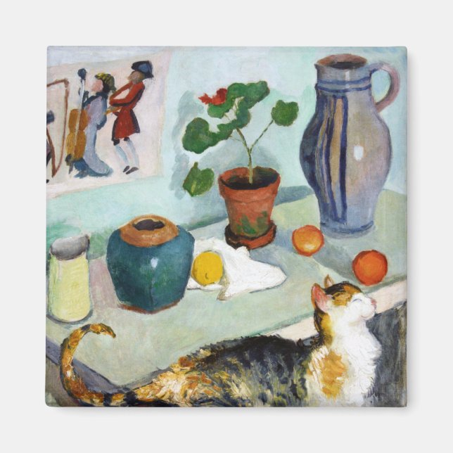 Imán Cat and Still Life, August Macke (Frente)