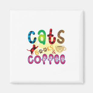 Imán Cat Art Cats Libros Café