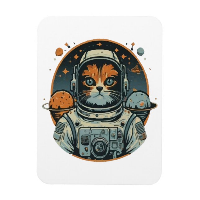 Imán Cat-astronauta en Asteroides (Vertical)