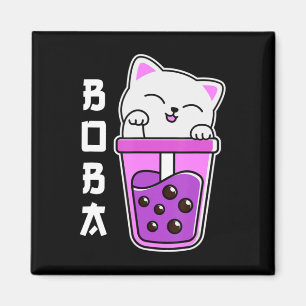 Imán Cat Boba Anime Bubble Tea Neko Chicas Kawaii Chica