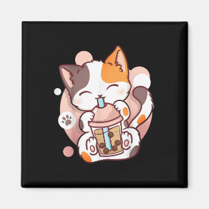 Imán Cat Boba Tea Bubble Tea Anime Kawaii Neko