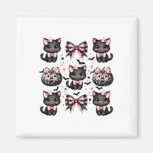 Imán Cat Coquette Halloween dobla Black Pink Halloween 