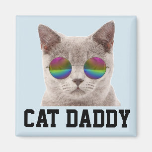 IMÁN CAT DAD GRAY CAT RAINBOW SUNGLASSIMN