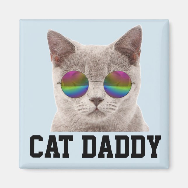 IMÁN CAT DAD GRAY CAT RAINBOW SUNGLASSIMN (Frente)