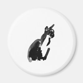 Imán Cat Drawing Ink Brush Wash Art