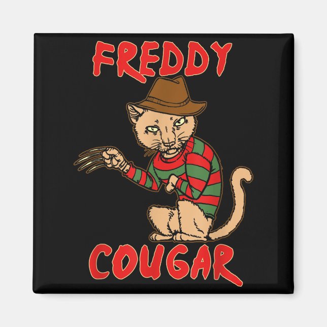 Imán Cat _ Dy Cougar -funny Halloween For Men Women Kid (Frente)