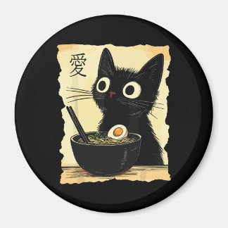 Imán Cat eating ramen 
