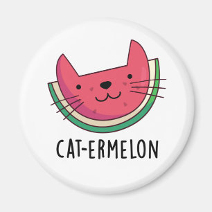 Imán Cat-ermelon Funny Cat Watermelon Pun