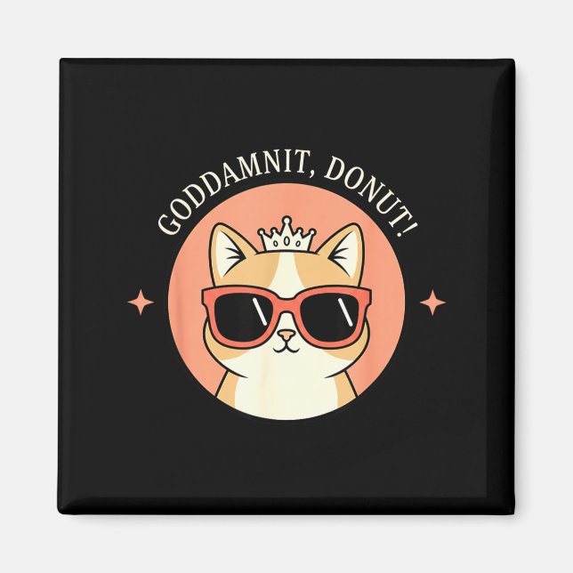 Imán Cat - Godit, Donut! Sy Retro Cat Lover Design  (Frente)