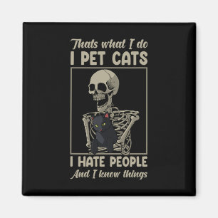 Imán Cat Kitten Lover Grumpy Skull Kitty Mascota Dueño