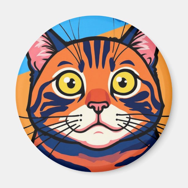 Imán Cat, Mackerel, Domestic cat (Frente)