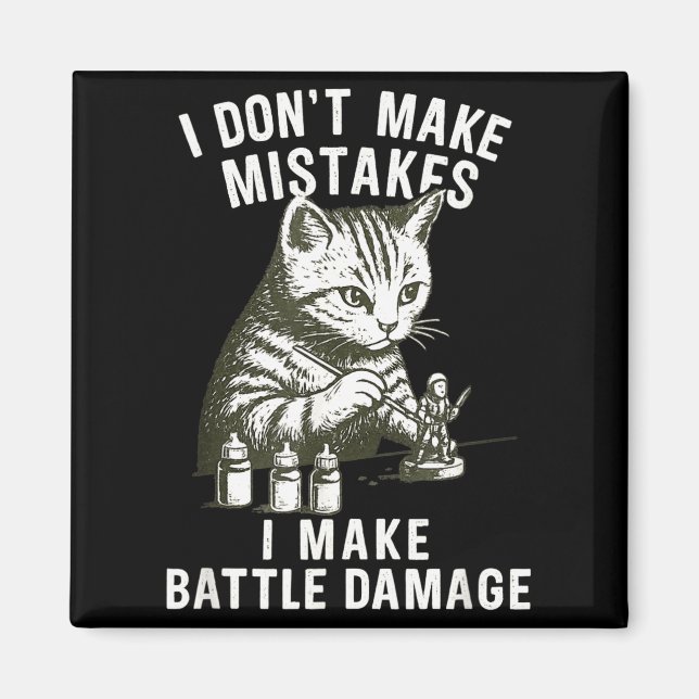 Imán Cat Miniature Painter Battle Damage Funny Miniatur (Frente)