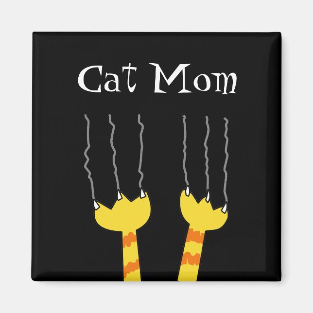 Imán Cat Mom Funny Cat Scratch Whimsical Kitty Magnet (Frente)