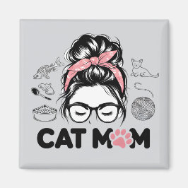 Imán "Cat Mom" Funny Cute Cat Lover Women
