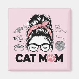 Imán "Cat Mom" Funny Cute Cat Lover Women