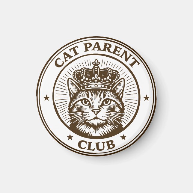 Imán Cat Parent Club – For Humans Owned by Cats (Frente)