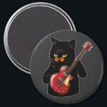 Imán Cat Playing Acoustic Guitar Circle<br><div class="desc">Cat Playing Acoustic Guitar Cool Musician Guitarist Family design Gift Circle Magnet Classic Collection.</div>