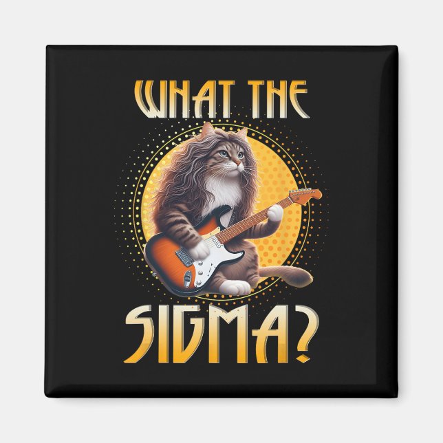 Imán Cat Sigma Shirt Funny Sigma Brainrot Meme Rizz Sig (Frente)