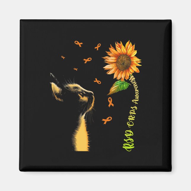 Imán Cat Sunflower Rsd Crps Conciencia (Frente)