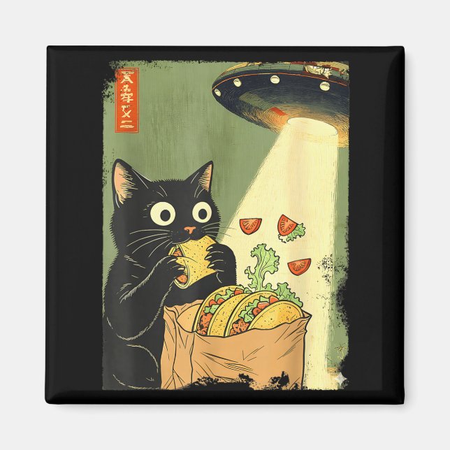 Imán Cat Tacos Japanese UFO Anime Trendy (Frente)