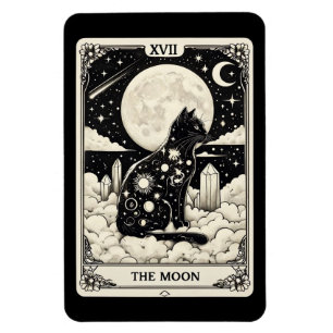 Imán Cat Tarot Card The Moon Graphic