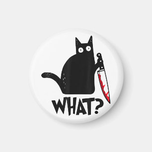 Imán Cat What Funny Black Cat Shirt Murderous Cat With 